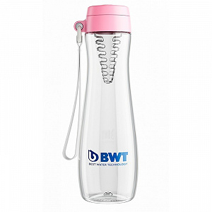 Бутылка BWT для воды розовая со вставкой